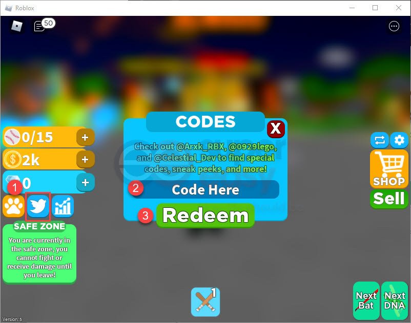 How to redeem Roblox Batting Champions codes