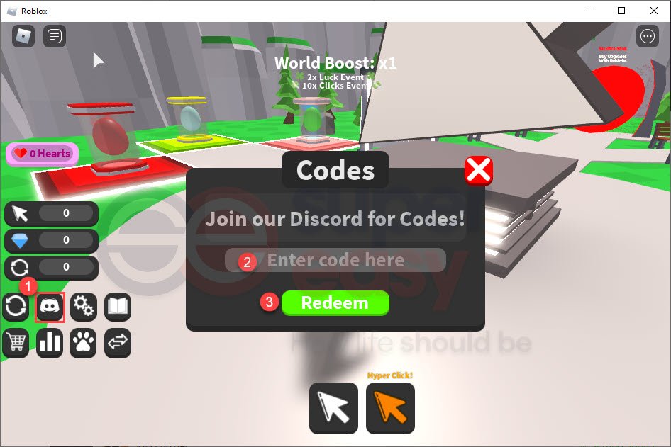 How to redeem Roblox Hyper Clickers codes
